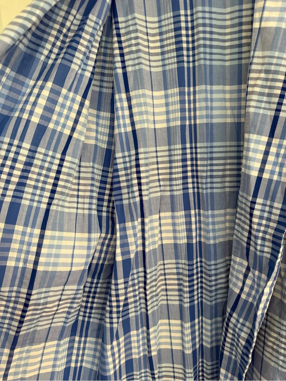 Polo Ralph Lauren Men’s Robe Small/Medium Plaid Cotton Robe Blue White Tie Waist